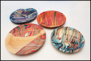 Marbled Wood Plates – Eliot School – July 30/31